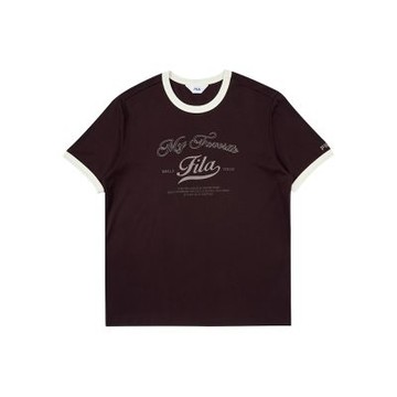FILA 男短袖圓領T恤-棕色 1TEA-5401-BN