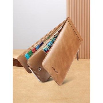 卡包男真皮防盜刷防消磁手機錢包卡包一體包卡片包大容量銀行卡套