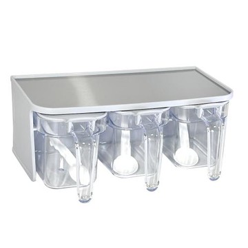 無痕掛式三格調味盒/廚房用品/調味盒/調料盒/壁掛/無痕/收納盒/三格