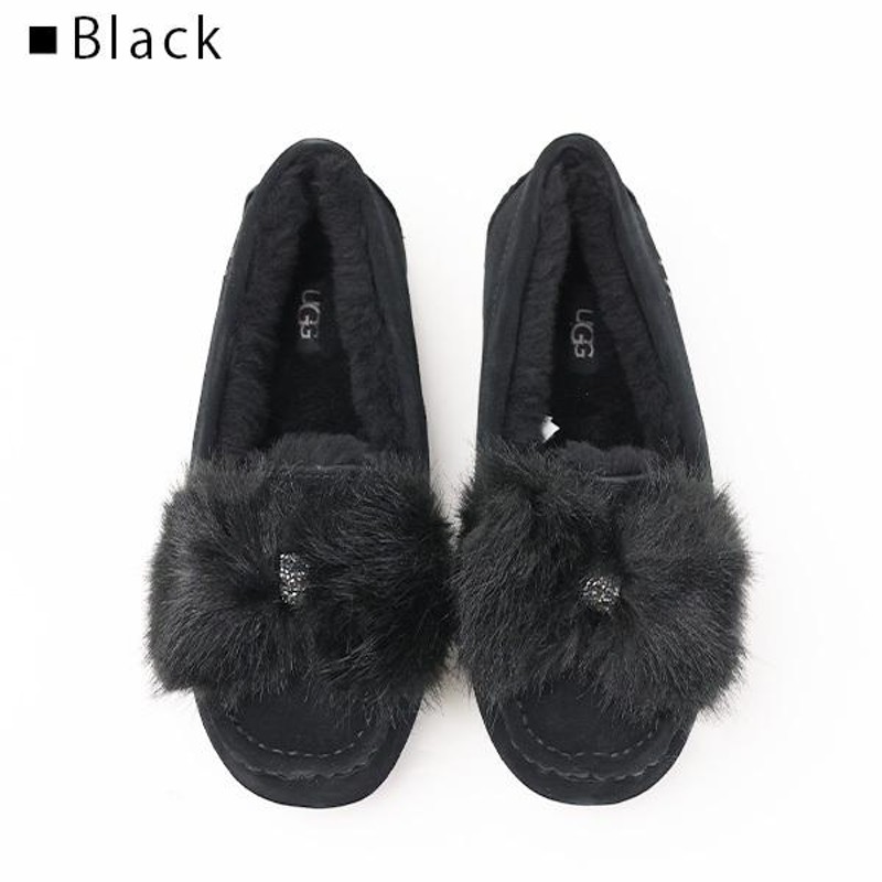 UGG アグ Ansley Puff Bow 1103858 アンスレー スエード ファー リボン