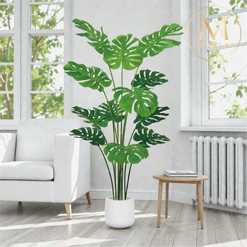 富貴安康龜背竹1.6公尺室內大型仿真植栽(贈送花盆)