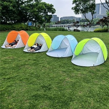 195*120cm雙人單層自動彈開拖鞋帳沙灘帳篷遮陽篷鋼絲沙灘篷