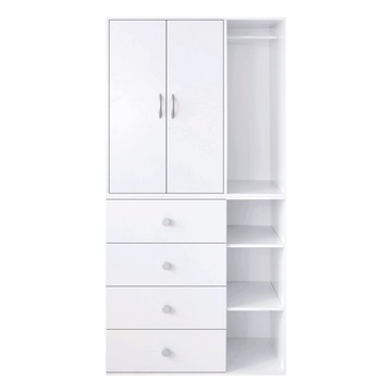 《HOPMA》四抽四格組合式衣斗櫃 台灣製造 衣櫥 收納櫃-時尚白
