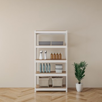 speedrack 免螺絲組裝式鐵製角鋼層架  白色  900 x 500 x 1800mm  5層