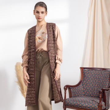 【MEDUSA】可可編織羊毛長版背心外套(M-XL) | 女羊毛外套