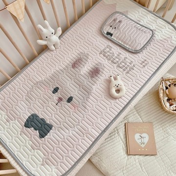 兒童冰絲乳膠涼墊 附同款乳膠枕套  120 x 60 x 1cm  小兔子  1個