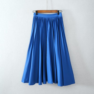 秋季女裝華麗百褶裙純色半身裙子高腰純色顯瘦氣質潮流