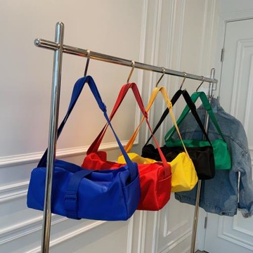 尼龍帆布紅色斜挎包包女2022新款潮克萊因藍單肩包百搭大容量輕便