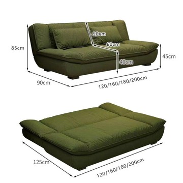 奶油風小戶型帆船沙發床出租房公寓客廳直排布藝沙發簡約沙發床【0113103DD】