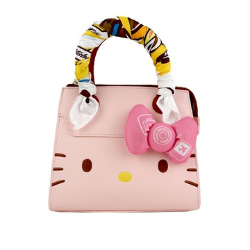 Sanrio三麗鷗 機場免稅限定款  HELLO KITTY 絲巾方包 (附收納防塵袋) 粉色