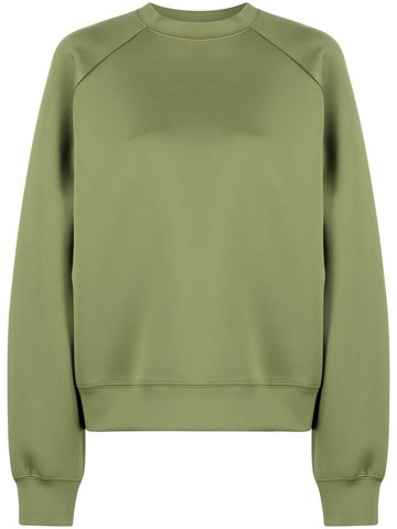 Cynthia Rowley - round-neck long-sleeved sweatshirt - women - Spandex/Elastane/Polyester - S - Green