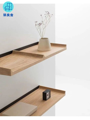 免運 附發票 墻上置物架 一字隔板 壁掛架 墻上壁掛架 現代 手工一瞥 創意實木一字原木擱板 墻上置物架  無相 氛圍隔板
