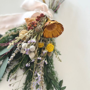 永生雪松倒掛花束・木太陽菊 × 胡椒果 × 乾燥花 2/9截單