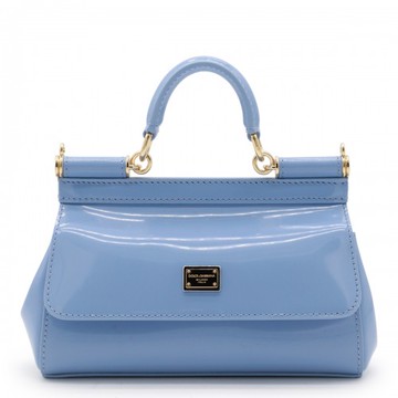 Dolce & Gabbana - Ligth Blue Leather Sicily Top Handle Bag Uni