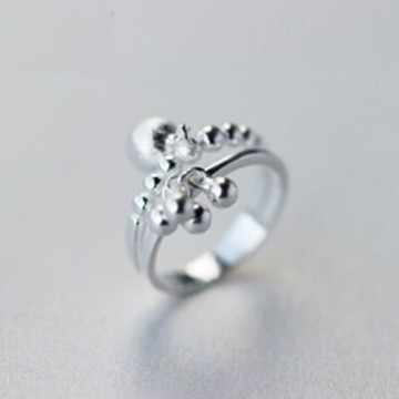 925純銀戒指開口戒-氣質拉絲光圈圓球情人節生日禮物女飾品73dt609【獨家進口】【米蘭精品】