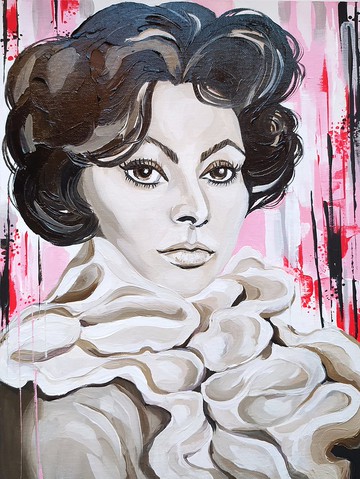 索菲亞·羅蘭油畫肖像