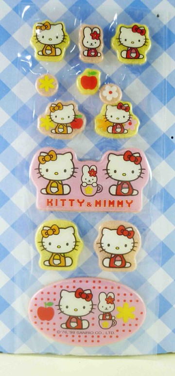 【震撼精品百貨】Hello Kitty 凱蒂貓 KITTY立體貼紙-蘋果側坐 震撼日式精品百貨
