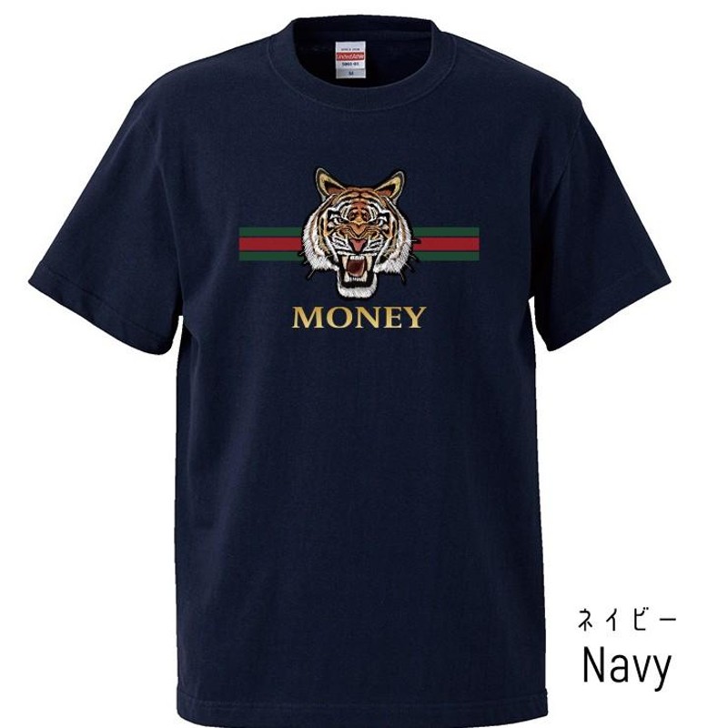 Tシャツ レディース 半袖 トップス 虎 トラ タイガー ライン 海外 ブランド ロゴ MONEY ゴールド クルーネック プリントTシャツ |  LINEブランドカタログ