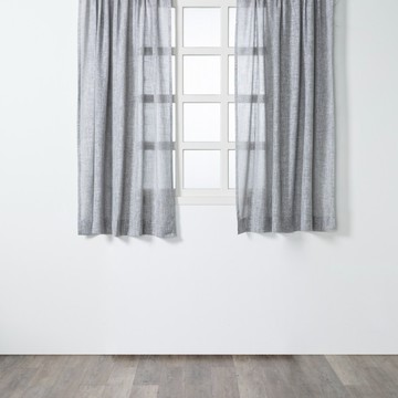 HOLA 和樂家居 艾禮思 仿麻花紗半腰窗簾 1.2kg  270 x 165 x 2cm  灰色
