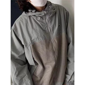 戶外運動防曬衣夾克男夏季薄款冰絲褶皺寬松外套潮牌機能徒步上衣