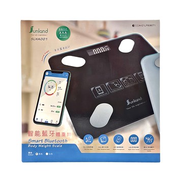 Sunland智能藍牙體重計 AAA電池供電 鋼化玻璃  SLHA001  黑色  1個