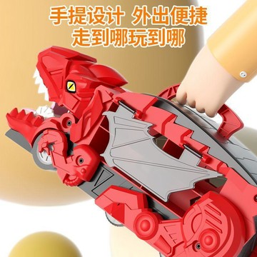 【台灣出貨】霸王龍恐龍吞食車玩具變形軌道彈射車合金玩具車模型男孩生日禮物