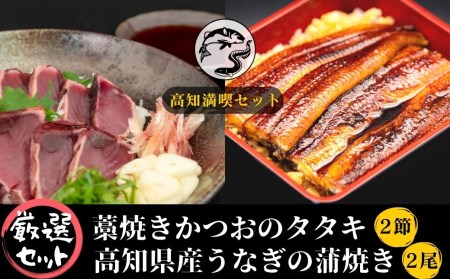 厳選!! 藁焼きかつおのタタキ 2節 と 高知県産うなぎの蒲焼き 2尾 のセット