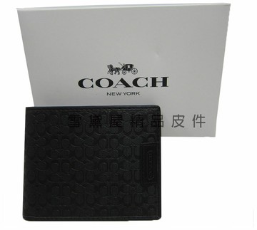 限時 滿3千賺10%點數↘ | ~雪黛屋~COACH 短皮夾男仕短夾國際正版保證進口防水防刮皮革二折主袋品證購證盒塵套提袋等候10-15日C745471