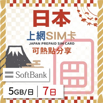 GLOBAL WiFi 日本上網SIM卡 7天方案 每日5GB降速吃到飽 日本網卡 4G高速上網SIM卡