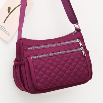 尼龍斜挎女包中老年媽媽輕便防水單肩做生意斜背包休閑大容量布包