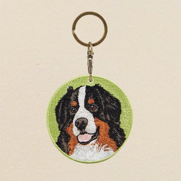 EMJOUR 雙面刺繡吊飾 - 伯恩山犬 | 仿真刺繡