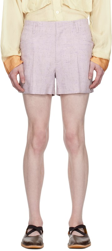 Dries Van Noten 紫色烫迹线短裤