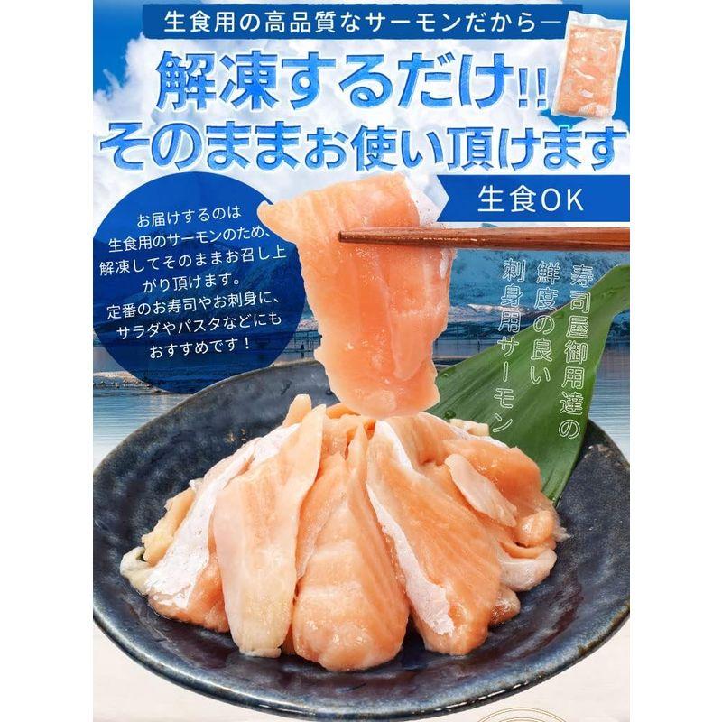 サーモン ハラス 切り落とし 刺身用 炙りサーモン５００ｇ サイズ不揃い お値打ち品 トロ 生食 アトランティックサーモン 冷凍