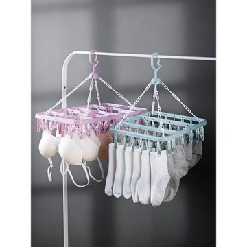 居家家多功能塑料衣架晾曬多夾子晾衣架掛鉤晾曬架宿舍家用神器