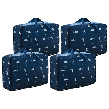葉子小舖 牛津布收納袋 特大號(60 x 25 x 50cm) 藏青貓 防潮耐用 居家收納好幫手  4個