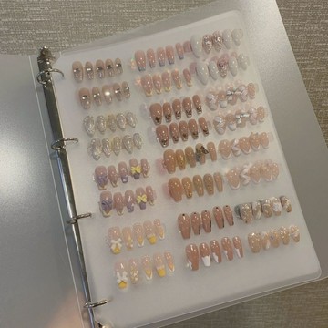 💗台灣出貨💗色卡甲片分類收納冊磨砂質感穿戴美甲透明展示板模板美甲收納冊