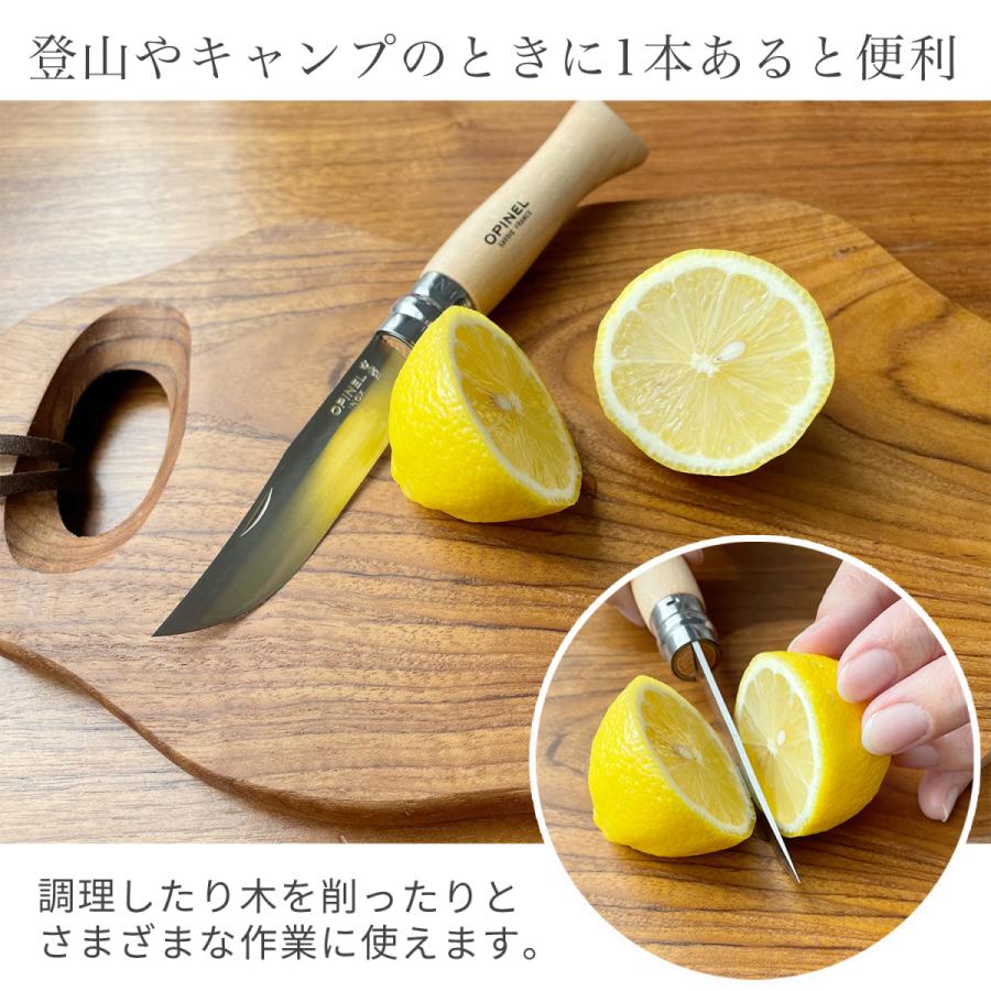 OPINEL オピネルナイフ カーボンスチール レザーケース カッティングボードセット 10.0cm