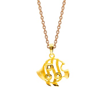 Jove gold JoveGold 財富有餘黃金墜子 送項鍊