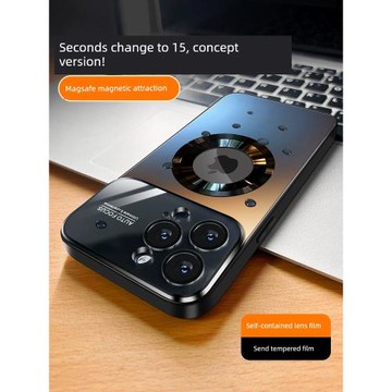 適用iPhone15promax手機殼蘋果13新款大視窗magsafe磁吸14pro全包防摔鏡頭膜11磨砂硅膠女高級感男12套秒變15
