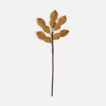 奧可利鉤針毛線小花插橄欖葉26cm 咖