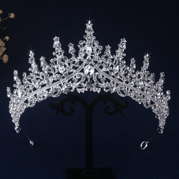 高端新娘頭飾結婚水鉆發飾女王皇冠十八歲生日王冠婚紗照旅拍韓式