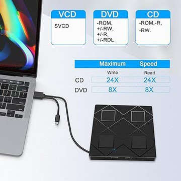 便攜移動插卡光驅電腦通用外置刻錄機5合1多功能外接光驅讀寫光盤【宜家良品百貨】