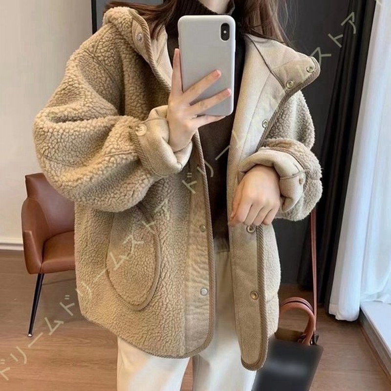 ボアジャケット ボアフリース ボアブルゾン レディース フード付き フリース オシャレ 可愛い フワフワ もこもこ ファー アウター 裏起毛 防寒コート あったか 通販 Lineポイント最大get Lineショッピング