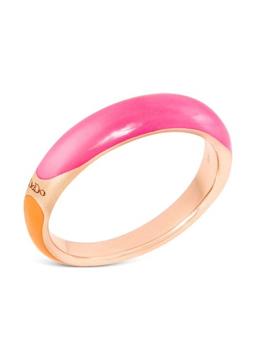 Dodo - 18kt rose gold-plated sterling silver Rondelle enamel ring - women - Enamel/18kt Rose Gold Plated Sterling Silver - 50 - Pink