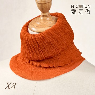 NicoFun 愛定做 木質系33 淺駝柳葉絲 百搭圍脖 圍巾 100%桑蠶絲 真絲(silk四季圍脖 圍巾 領巾 髮帶