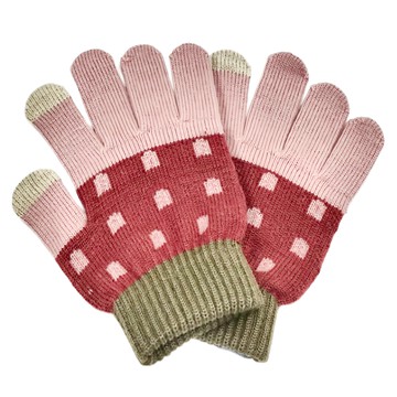 LEMONKID 檸檬寶寶 跳跳糖針織手套  12 x 5cm  青粉