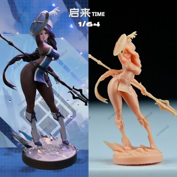 【台灣出貨】✨限時下殺 梅登gk白模手辦勝利女神妮姬角色單手持槍持盾站姿潮玩塗裝小人偶
