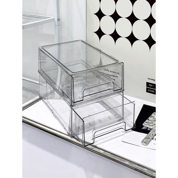 棟哈化妝品收納盒防塵大容量桌面梳妝臺透明抽屜式置物架亞克力箱