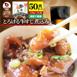 牛すじ煮込み 50個 セット おつまみ 居酒屋 レトルト 送料無料 簡単調理 常温 長期保存 保存食 レトルト 個包装 上品 上質 高級 食べ物