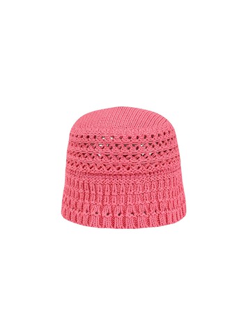 Crochet-Knit Bucket Hat_Pink